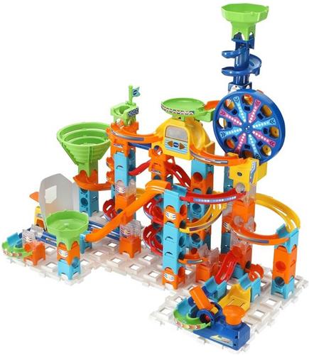 VTech Marble Rush Ultimate Set Elektronisch XL100E Knikkerbaan - 128 Onderdelen - Incl. 10 Knikkers - met Licht- en Geluidseffecten - Sint Cadeau - Speelgoed 3 tot 12 Jaar