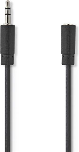 Nedis Stereo-Audiokabel - 3,5 mm Male - 3,5 mm Female - Vernikkeld - 2.00 m - Rond - Zwart - Doos