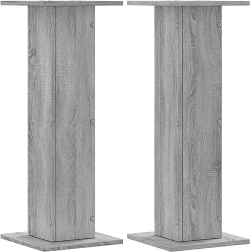 vidaXL - Speakerstandaards - 2 - st - 30x30x80 - cm - bewerkt - hout - grijs - sonoma