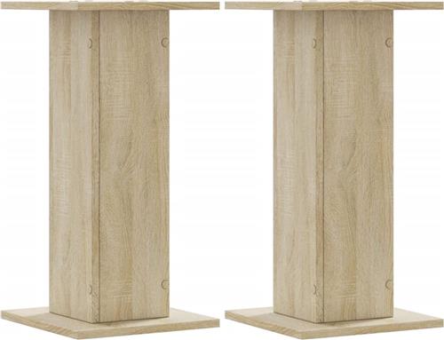 vidaXL - Speakerstandaards - 2 - st - 30x30x60 - cm - bewerkt - hout - sonoma - eiken