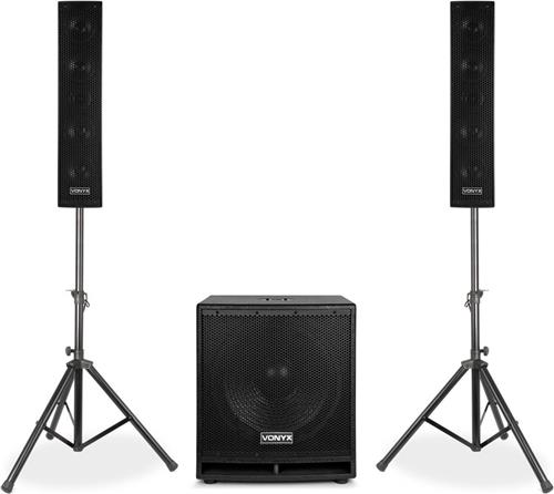 Vonyx VX880BT actieve Bluetooth geluidsinstallatie met subwoofer, tops, statieven, microfo