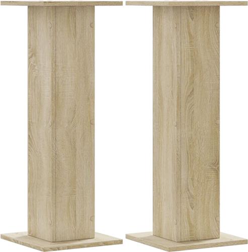 vidaXL - Speakerstandaards - 2 - st - 30x30x80 - cm - bewerkt - hout - sonoma - eiken