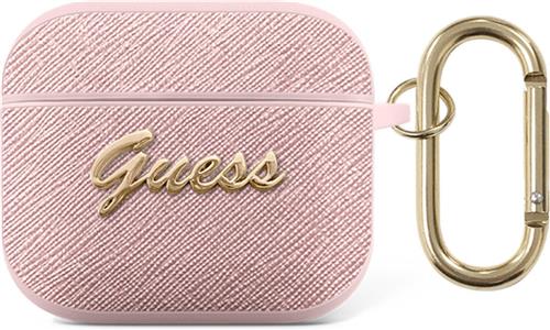 Guess Saffiano Logo AirPods 3 Case - Pink