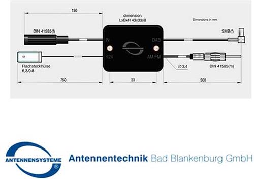 DAB/FM signaal splitter