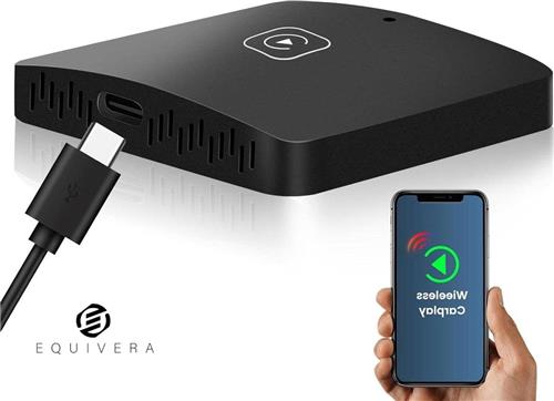 Equivera Draadloze CarPlay Adapter - Plug & Play iOS Dongle 5 GHz WLAN USB C - Voor Apple CarPlay - Bekabelde auto-ondersteuning Carplay dongle 2.0