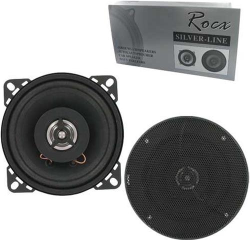 Rocx 2 weg luidspreker set | Diameter 100 mm | Luxe speaker grill | Vermogen 80 Watt | Inclusief bevestigingsmateriaal | Autospeaker