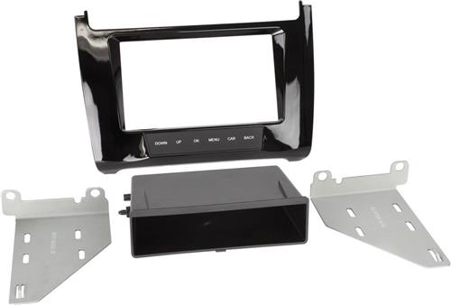 2-DIN Paneel geschikt voor met pocket Volkswagen Polo V (Typ 6C) 2014-2019 Kleur: Piano Zwart