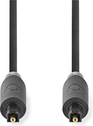 Nedis Optische Audiokabel - TosLink Male - TosLink Male - 1.00 m - Rond - PVC - Antraciet - Doos