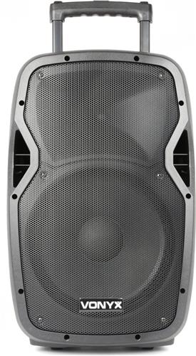 Mobiele party speaker - Vonyx AP1200PA - 600 Watt - partybox met 2 microfoons - Bluetooth - USB - SD