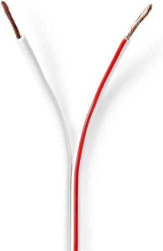 Nedis Speaker-Kabel | 2x 1.50 mm² | CCA | 25.0 m | Rond | PVC | Wit | Folieverpakking