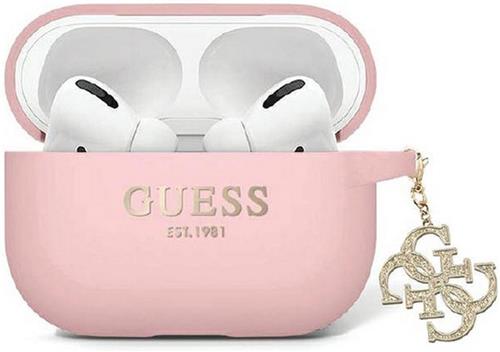 Guess Glitter Charm Silicone Case - Geschikt voor Apple Airpods Pro 2 (2e gen) - Roze