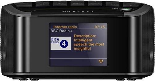 Sangean RCR-11 WF Digitale klok - Internetradio -DAB+ radio met FM - Zwart