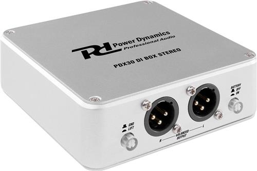 DI Box - Power Dynamics PDX30 actieve stereo DI Box (fantoom of 9V batterij)