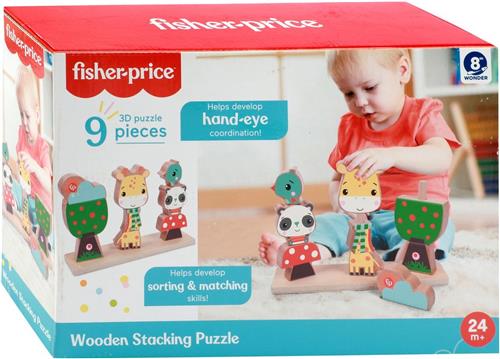 Fisher Price 3D Houten Stapelpuzzel 9 Stukjes