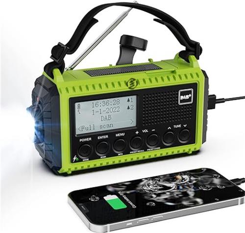 Equivera Noodradio - Noodradio - Noodradio op Batterij - Draagbare Radio - AM/FM-Radio - Oplaadbare Batterij - Noodlader Telefoon