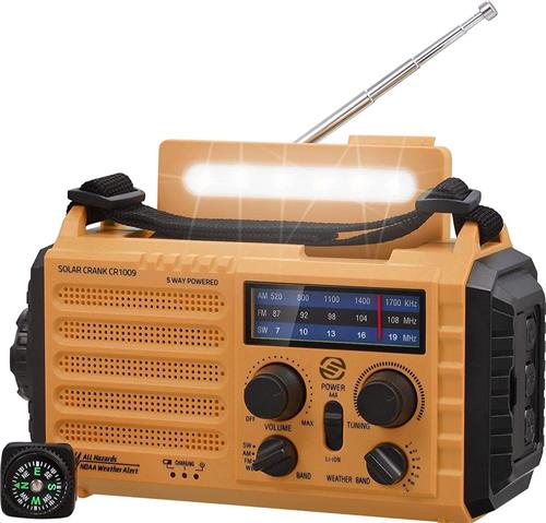 Equivera Noodradio - Noodradio - Noodradio op Batterij - Draagbare Radio - AM/FM-Radio - Oplaadbare Batterij - Noodlader Telefoon