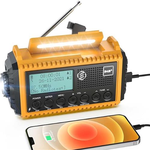 Equivera Noodradio - Noodradio - Noodradio op Batterij - Draagbare Radio - AM/FM-Radio - Oplaadbare Batterij - Noodlader Telefoon