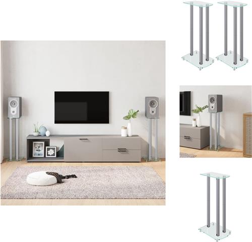 vidaXL Luidsprekerstandaards - 35 x 25 x 75 cm - Aluminium en Gehard Glas - Speaker stands