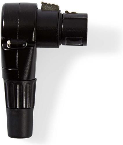 Nedis XLR-Connector - Gehoekt - Female - Vernikkeld - Solderen - Diameter kabelinvoer: 5.0 mm - Metaal - Zwart - 1 Stuks - Polybag