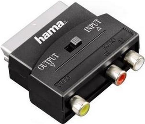 Hama 3 x RCA - Scart M/F 3 x RCA Scart Zwart kabeladapter/verloopstukje