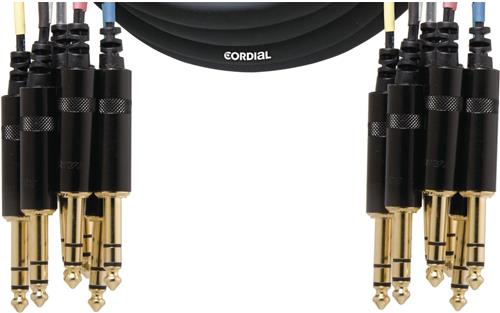 Cordial Intro Multicore jack/jack symm. 8-voudig, Rean stekker, 3,0m - Analoge multicore kabels