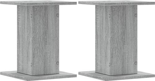 vidaXL - Speakerstandaards - 2 - st - 30x30x40 - cm - bewerkt - hout - grijs - sonoma