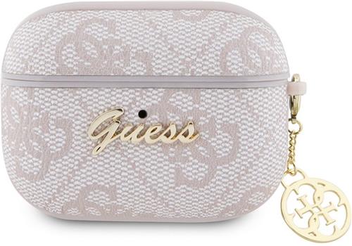 Case CG Mobile Guess PU-leer 4G met metalen logo en charme voor AirPods Pro, kleur Roze