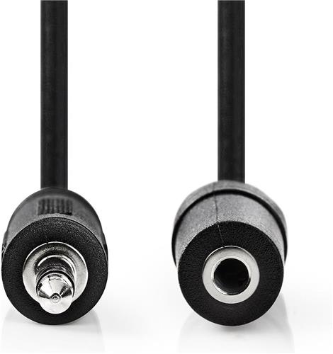 Nedis Stereo-Audiokabel - 3,5 mm Male - 3,5 mm Female - Vernikkeld - 2.00 m - Rond - Zwart - Label