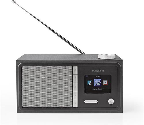 Internetradio - Tafelmodel - Bluetooth / Wi-Fi - FM / Internet - 2.4 " - Kleurenscherm - 18 W - Afstandbestuurbaar - App-gestuurd - Koptelefoonoutput - Wekker - Slaaptimer - Zwart