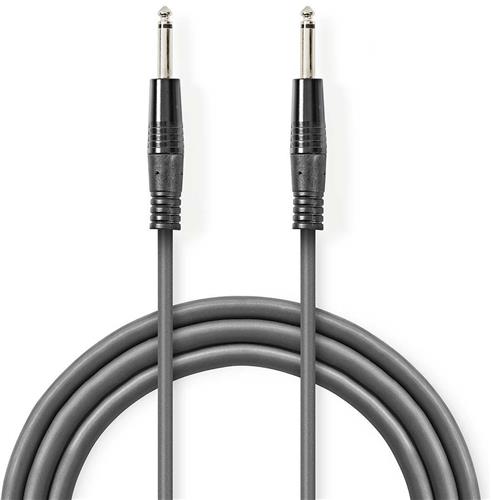 Nedis Mono-Audiokabel - 6,35 mm Male - 6,35 mm Male - Vernikkeld - 3.00 m - Rond - PVC