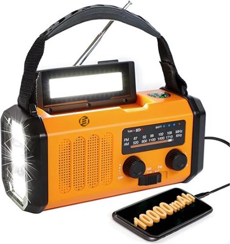 Equivera Noodradio - Noodradio - Noodradio op Batterij - Draagbare Radio - AM/FM-Radio - Oplaadbare Batterij - Noodlader Telefoon