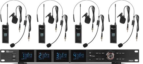 Power Dynamics PD524B UHF draadloos microfoonsysteem met 4 bodypack microfoons