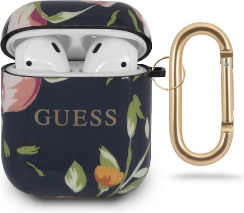 Guess AirPods - AirPods 2 Case - Blauw - Bloemenpatroon