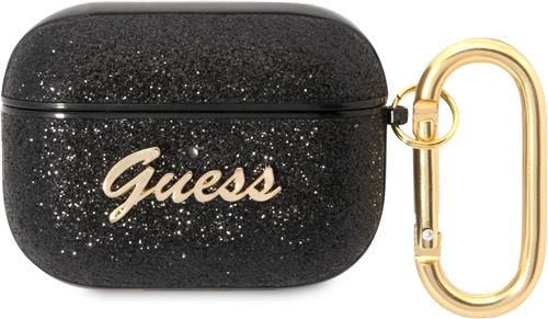 Guess Gitter Flakes Case - Apple Airpods Pro 1 (1e generatie) - Zwart