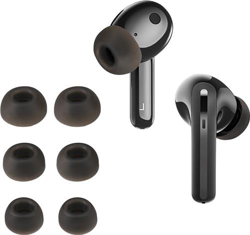 kwmobile 6x cover voor in-ear oortjes geschikt voor Xiaomi FlipBuds Pro - Vervangende oordopjes van siliconen in zwart - 3 maten