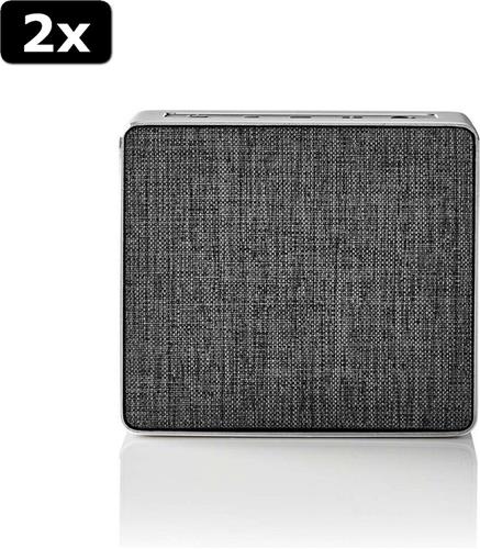 2x Nedis SPBT1002GY Luidspreker Met Bluetooth® 15 W Metal Design Gunmetal