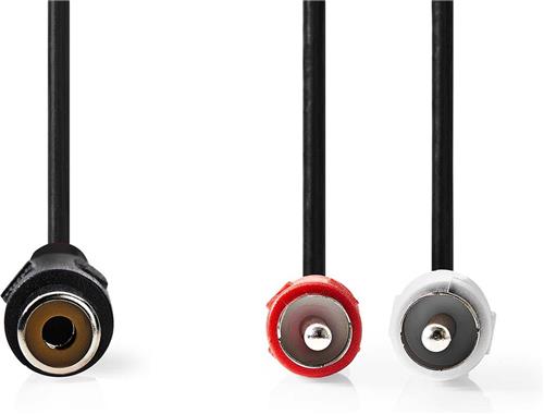 Nedis Stereo-Audiokabel - 2x RCA Male - RCA Female - Vernikkeld - 0.20 m - Rond - Blister