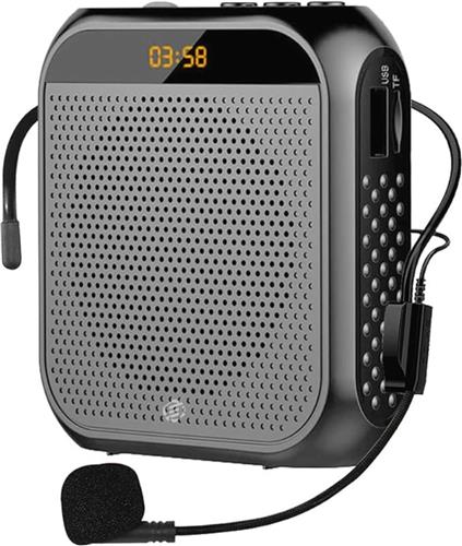 Equivera spraakversterker - Portable Voice Amplifier - 2200mAh Rechargeable - Personal Amplifier Microphone PA System - Headset Microphone with Speaker - For Teachers - Training - Meetings - Guides - Yoga - Classroom (Black)