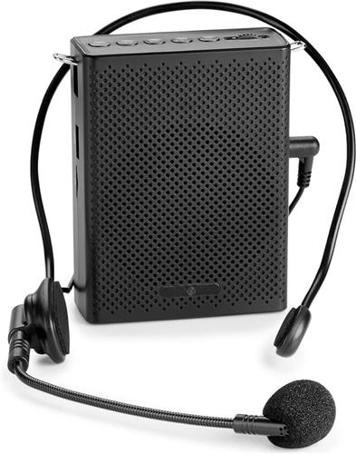 Equivera spraakversterker - Portable Mini Voice Amplifier, Rechargeable Built-in Speaker, Wired Microphone & Waistband Speaker, Bluetooth Megaphone PA System, MP3 & Aux Support for Teachers, Trainers