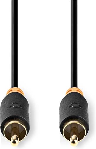 Nedis Digitale Audiokabel - RCA Male - RCA Male - Verguld - 2.00 m - Rond - PVC - Antraciet - Doos