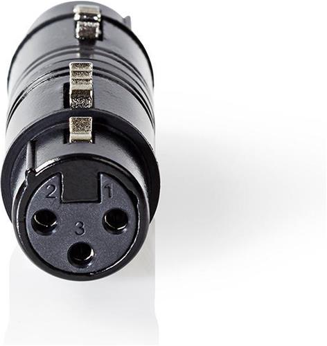 Nedis XLR-Adapter - XLR 3-Pins Female - XLR 3-Pins Female - Vernikkeld - Recht - Metaal - Zwart - 1 Stuks - Polybag