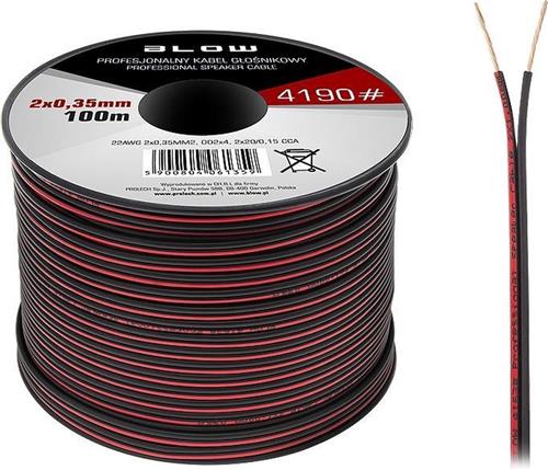 Luidsprekerkabel 2 x 0.50 mm zwart/rood op rol 100 meter