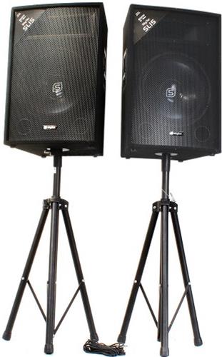 Passieve speakers - Vonyx SL15- Set van 2 speakers met 15'' woofer 1600W max. (set) - Incl. statieven