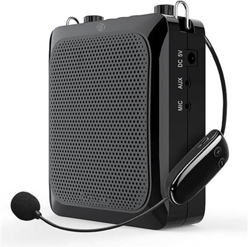 Equivera spraakversterker - 25W Voice Amplifier with Wireless Headset, Portable Mini PA System with Sound, 4000mAh Rechargeable Microphone Speaker for Teachers, Elderly, and More