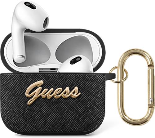 Guess AirPods 3 hoesje - Saffiano Script - Zwart