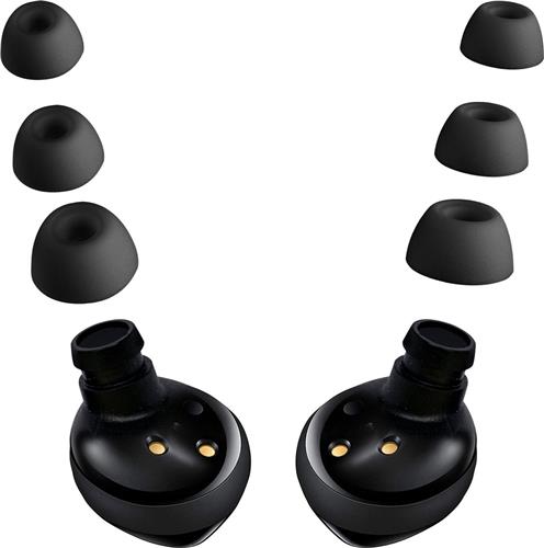 kwmobile 6x cover voor in-ear oortjes geschikt voor Samsung Galaxy Buds 2 - Vervangende oordopjes in zwart