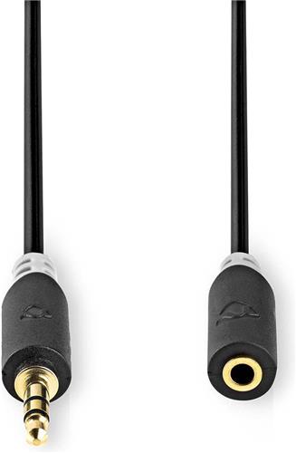 Nedis Stereo-Audiokabel - 3,5 mm Male - 3,5 mm Female - Verguld - 10.0 m - Rond - Antraciet - Window Box