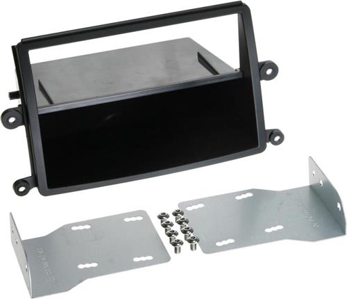 2-DIN Paneel geschikt voor with pocket Mitsubishi L200 2006-2015 Kleur: Zwart