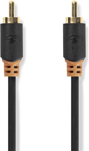 Nedis Digitale Audiokabel - RCA Male - RCA Male - Verguld - 1.00 m - Rond - PVC - Antraciet - Window Box