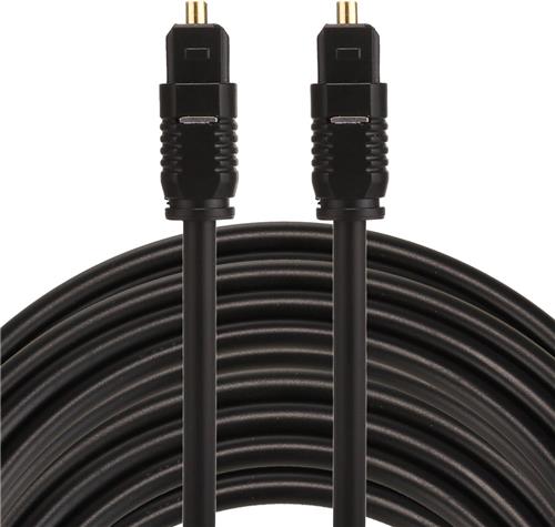 By Qubix ETK Digital Toslink Optical kabel 15 meter - audio male to male - Optische kabel PVC series - zwart audiokabel soundbar